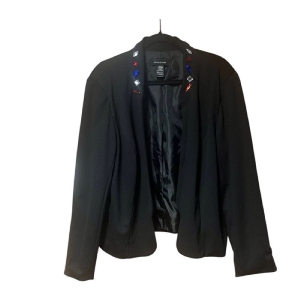 Ashley Stewart Jewel Collar Open Front Blazer